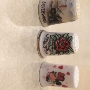 Part of my great aunts thimble collection.